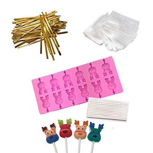 12 Capacity Silicone Deer Lollipop Mold Set