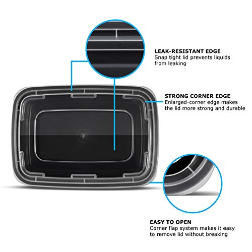Meal Prep Containers 1 Compartment Food Storage Containers with Lids (150 Count)