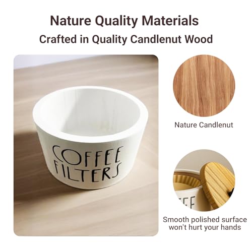 Wooden Coffee Filter Holder With Lid