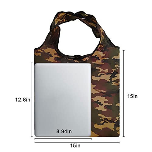 15x4.5x15 Inch Camo Reusable Shopping Bags with Handles