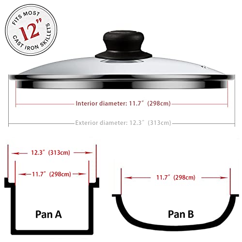 12 Inch Glass Lid for Frying Pan