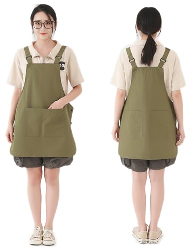 Waterproof Reversible Adjustable Bib Apron with 3