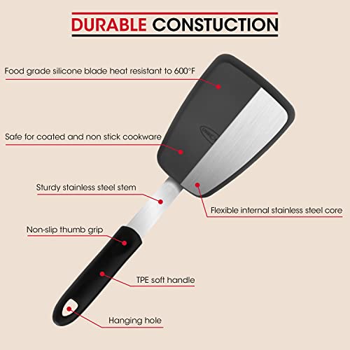 2 Pieces Flexible Silicone Spatula Set for Kitchen Use (2 Count)