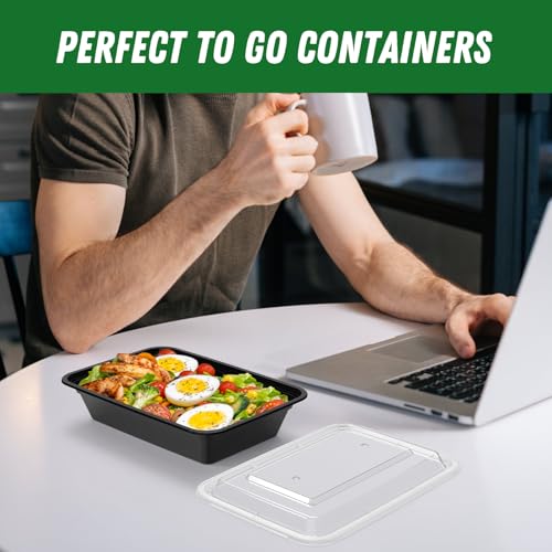 50 Pack (100-Piece) 32 oz Meal Prep Containers Reusable with Lids (50 Count)