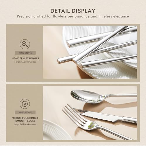 48 Piece Silverware Set with Steak Knives (48 Count)