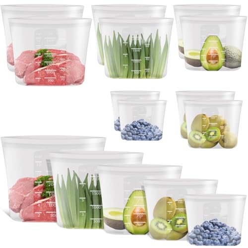 Premium Silicone Reusable Food Bags (10 Count)