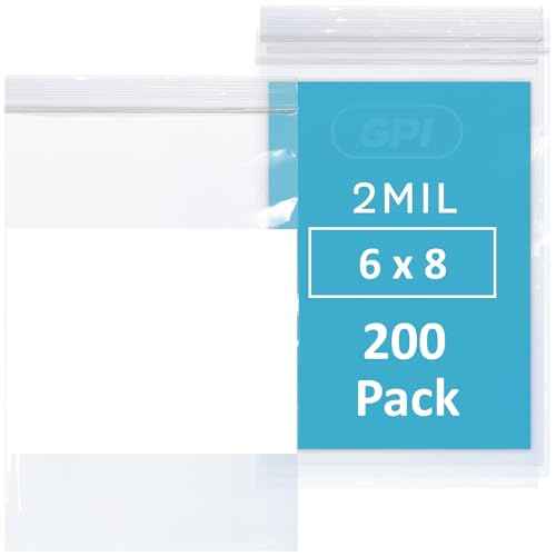 200 Count 6" x 8" Zip Bags