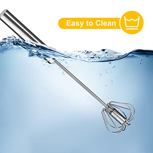 Egg Beater Hand Easy Whisk Stainless Steel Hand Push Egg Beater Manual Mixer Blender for Home Kitchen Tool Whisking