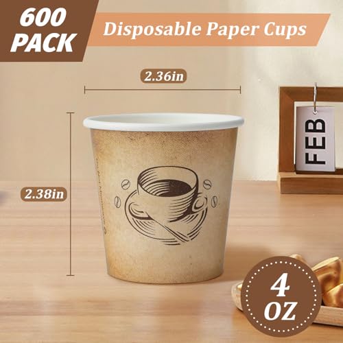 600 Pack 4 oz Small Coffee Cups Disposable Paper Espresso Cups (600 Count)