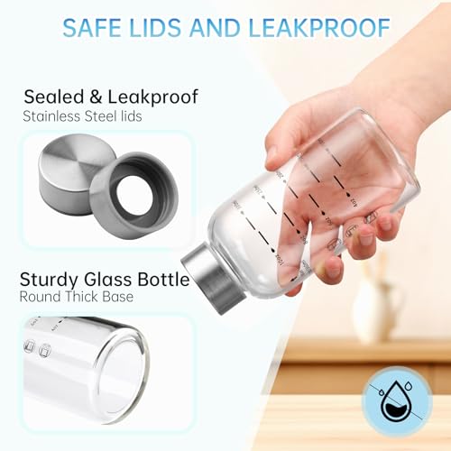 Glass Juice Bottles 6 Pack 12 oz (6 Count)