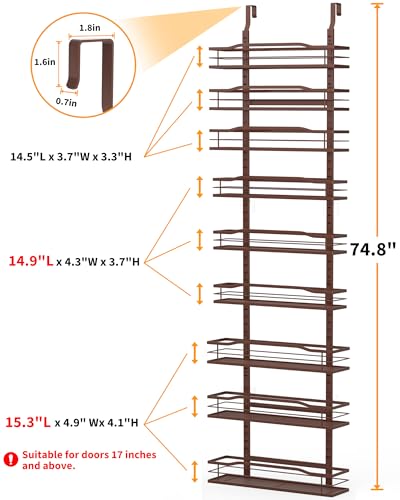 Bronze 9 Tier Over The Door Pantry Organizer