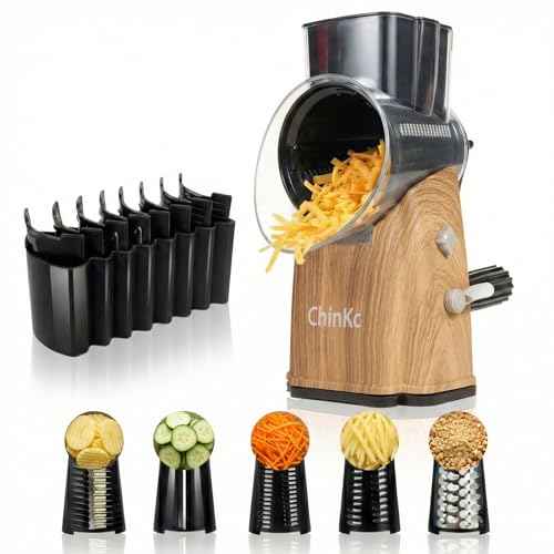 Upgrade Rotary Cheese Grater Shredder with Handle