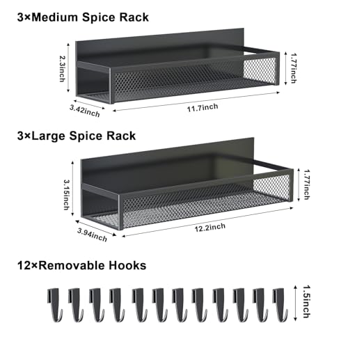 Magnetic Spice Rack for Refrigerator (6 Count)