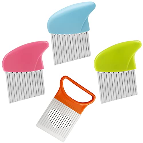 Stainless Steel Potato Crinkle Cutter Knife Set (4 Count)