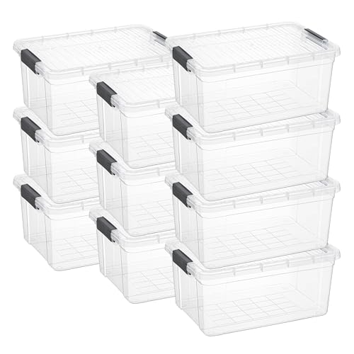 36 Quart Clear Plastic Storage Boxes with Lids (10 Count)