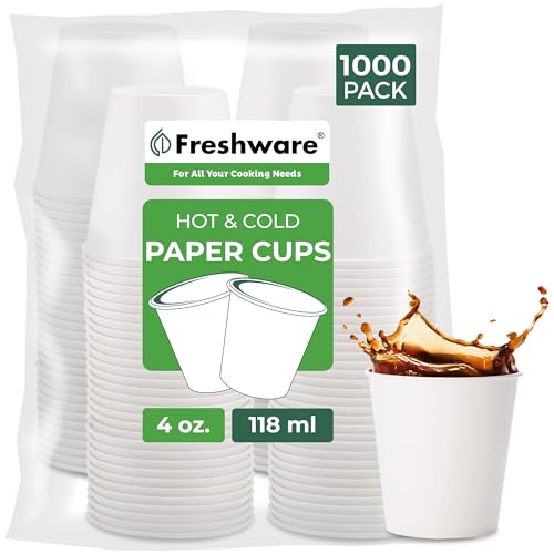 Coffee Cups 4 oz [1000 Pack] Disposable Paper Cups for Mouthwash Cups (1000 Count)
