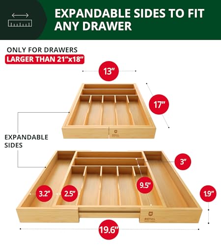 Luxury Bamboo Kitchen Drawer Organizer