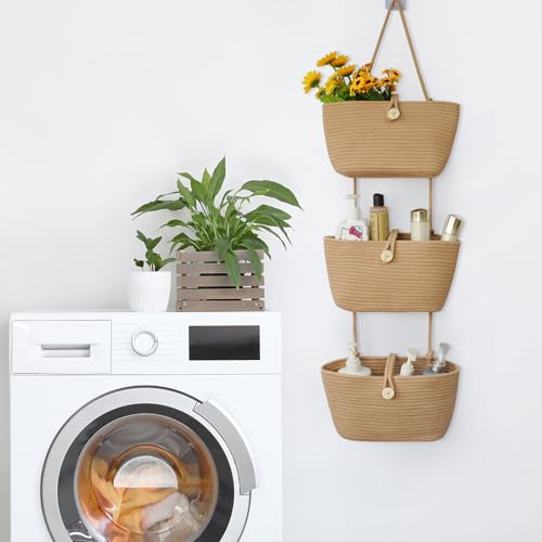 Over the Door Hanging Baskets with Wooden Button (33.12 Ounce)