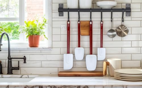 14 INCH Silicone Spatulas Heat Resistant Heavy Duty Rubber Spatulas Commercial Spatulas Set for Kitchen Use Silicone Cooking Utensils Sets of 2 (2 Count)