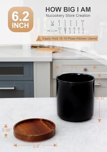 Ceramic Rotating Kitchen Utensil Holder for Countertop