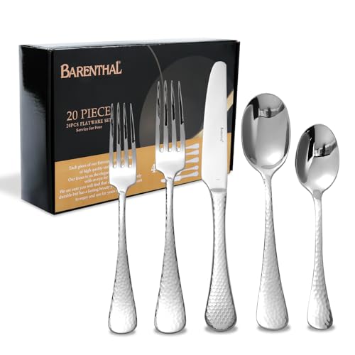 20 Piece Hammered Silverware Set (71.49 Count)