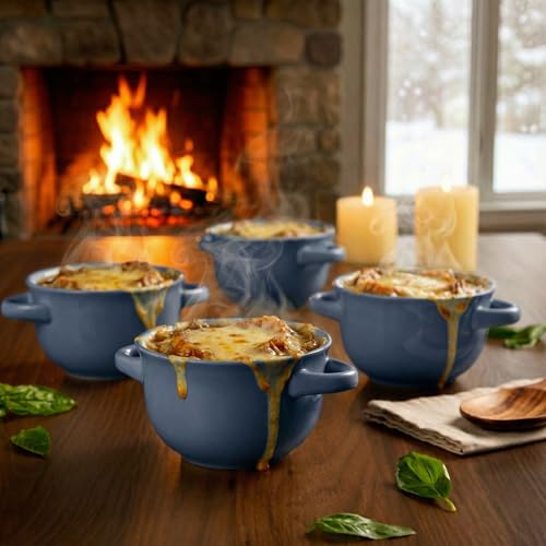French Onion Soup Crocks with Lids & Handles (4 Count)