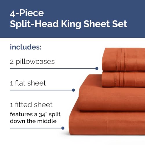 Flex Top Split Head King 4 Piece Sheet Set