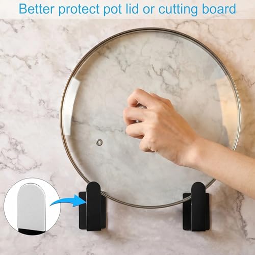 Pot Lid Holder Stainless Steel Wall Mounted 3M Self Adhesive (8 Count)