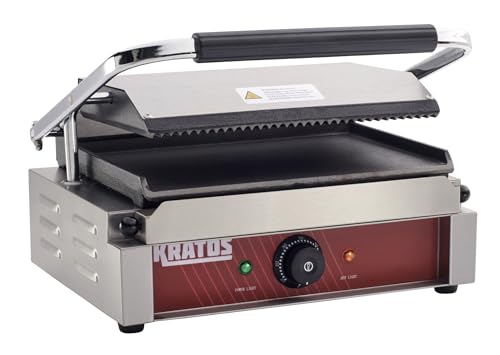 Commercial Panini Sandwich Grill Grooved Top w