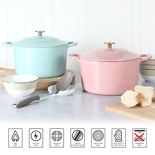 Gatwick 7 Quart Enamel Cast Iron Dutch Oven Pot with Lid