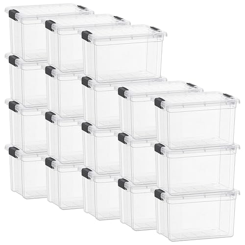 49 Quart Clear Plastic Storage Boxes with Lids (18 Count)