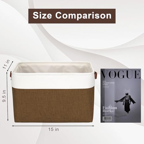 Storage Bins Large Fabric Storage Baskets for Shelves 3 Pack (3 Count)