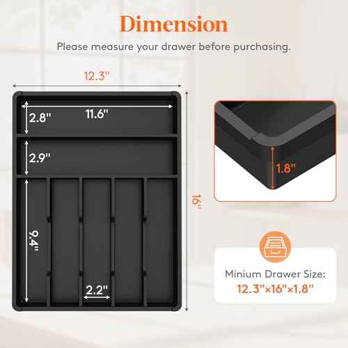 Silverware Drawer Organizer Tray