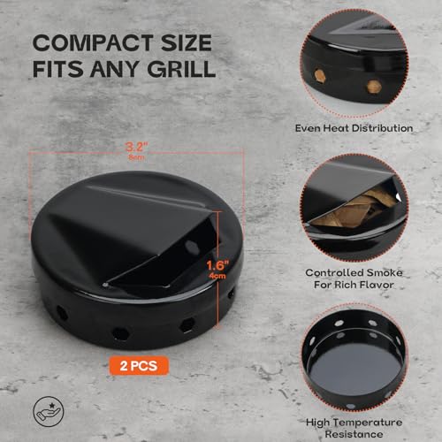 Onlyfire BBQ Wood Chip Smoker Box with Lid for Grills (2 Count)