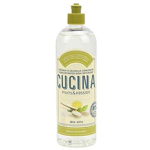 Fruits & Passion Cucina Dish Soap Detergent Refill Sea Salt and Amalfi Lemon (16.9 Fl Oz)