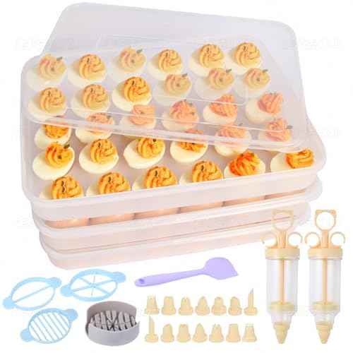 90 Deviled Egg Containers with Lid (25 Count)