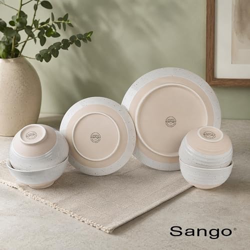 Siterra 16 Piece Rustic White Stoneware Dinnerware Set (16 Count)