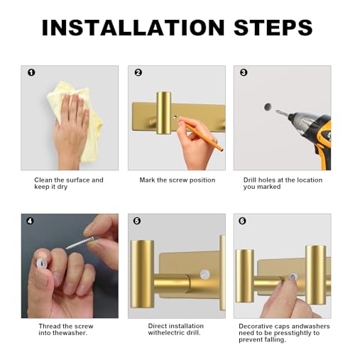 Gold Wall Mount Coat Rack