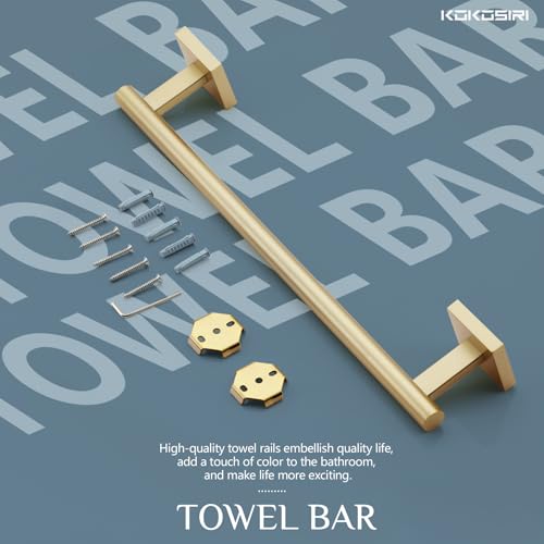 Hand Towel Bar Bathroom Towel Holder for Bath Kitchen Cabinet Towel Rails 16 Inch Brushed Gold Stainless Steel B4005BG