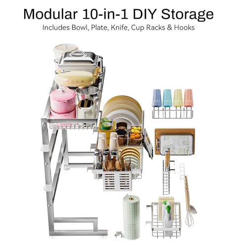 Luxurious 304 Stainless Steel Over Sink Dish Drying Rack