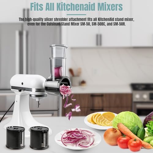Stainless Steel Slicer Shredder Attachments for KitchenAid Stand Mixers (5 Count)