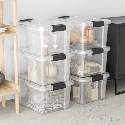 26.5 Quart Clear Plastic Storage Boxes with Lids (4 Count)