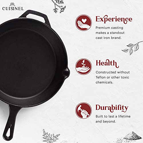 Cast Iron Skillet + Grill Press + Scraper Set (4 Count)