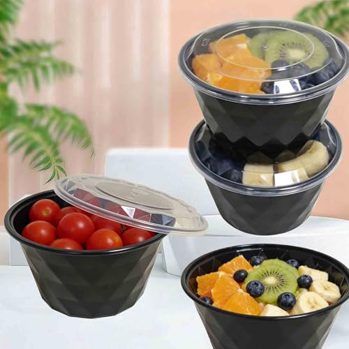 26oz Round Plastic Meal Prep Containers Reusable With Lids (100 Count)
