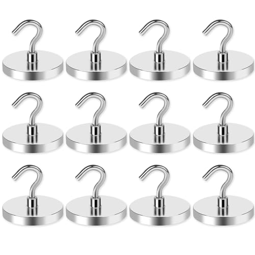 Magnetic Hooks Magnet Hook for Cruise Cabins 170LBS 12P Essentials (12 Count)
