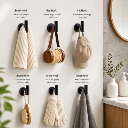 Magnetic Hooks Coat Magnet Hooks for Hanging (4 Count)