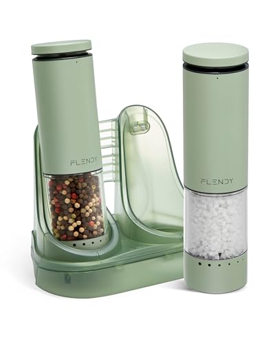 Rechargeable Electric Salt and Pepper Grinder Set with Charging Base (2 Count)