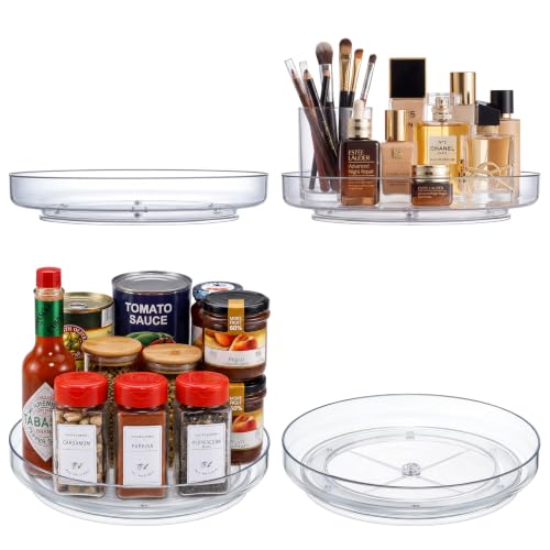 2 Pack 9 Inch Clear Acrylic Lazy Susan 360° Turntable Organizer Spice Rack (2 Count)