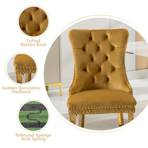 Gold Velvet Dining Chairs Set of 4 (4 Count)