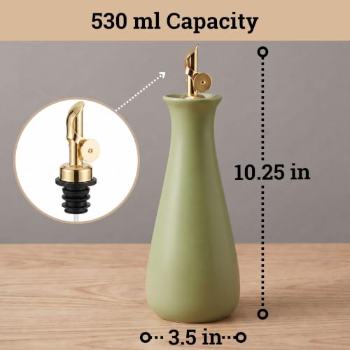 Ceramic Olive Oil Dispenser with Self